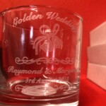 golden wedding glass